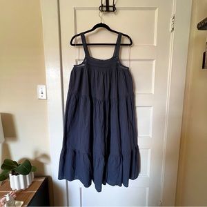 Universal Thread Navy Trapeze Dress with Crocheted Yoke